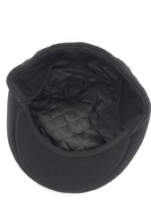Кепка реглан мужская кашемировая теплая зимние кепки с ушами осенние черный размер 56 57 58 59-604 фото