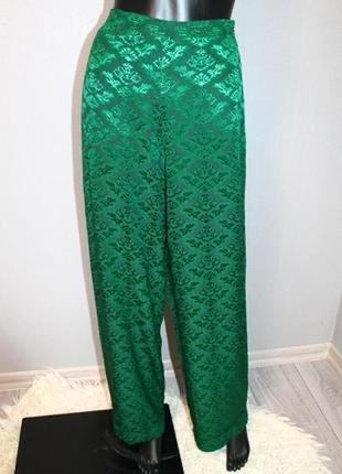 Крутые стильные изумрудные зеленые брюки, юбка-брюки с узором sandro paris s3 фото