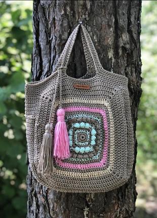 Сумка шопер мастер-класс уроки вязания крючком описание