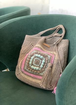 Сумка шопер мастер-класс уроки вязания крючком описание
