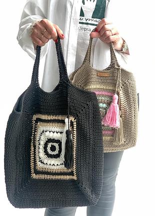 Сумка шопер мастер-класс уроки вязания крючком описание
