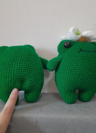 Жабка з попкою 🤫 іграшка ручної роботи жаба жабеня2 фото