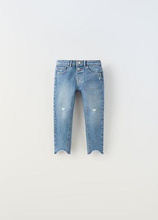 Джинсы скини zara 92,98,110,116 см для девочек стильные синие новая коллекция штаны