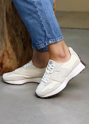 Стильные светло-бежевые женские кроссовки, весенне-осенни, демисезон, замшевые/замша-женская обувь