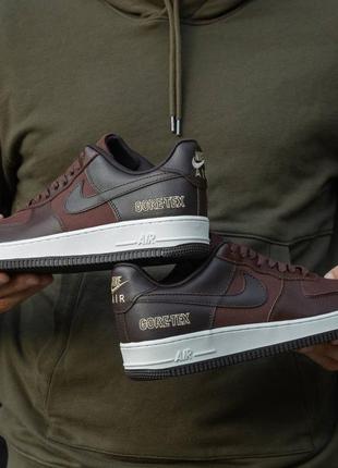 Nike air force 1 low gore-tex brown, кроссовки мужские найк гор текс, кроссовки мужские весна-осень, кроссовки мужские найк демисезонные3 фото