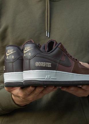 Nike air force 1 low gore-tex brown, кроссовки мужские найк гор текс, кроссовки мужские весна-осень, кроссовки мужские найк демисезонные6 фото