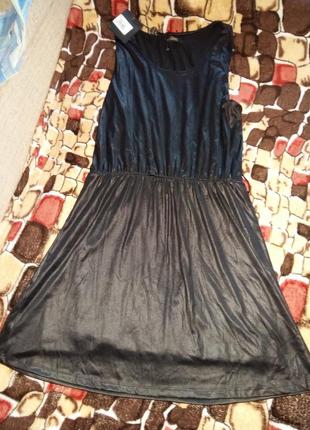 Стильное маленькое черное платье с блеском италия l-xxxl