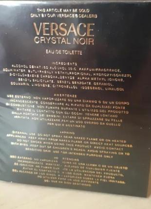 Versace crystal noir женская туалетная вода 90 ml версаче кристалл ноир нуар черный женский аромат парфюма3 фото