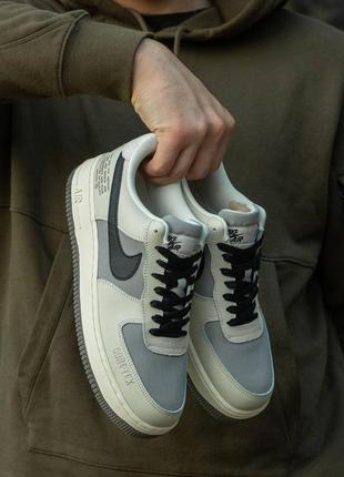 🍁nike air force 1 low gore-tex beige grey🍁 кроссовки найк гор текс мужские, кроссовки мужественные весна-осень найк, кроссовки мужские