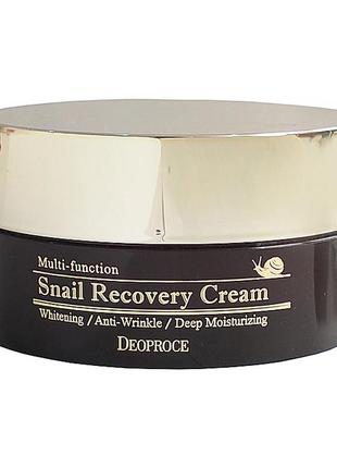 Багатофункціональний насичений крем з улиточным муцином deoproce snail recovery cream