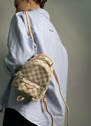 Портфель женский louis vuitton palm springs mini ivory lv луи витон рюкзак через плечо сумка7 фото