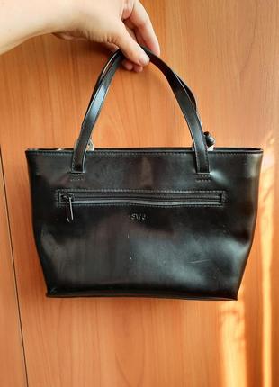 Черная базовая сумка сумочка клатч багет от sw6 london2 фото