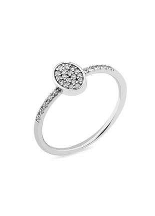 Кольцо серебряное женское колечко овал в белых камнях вставка куб.цирконій серебро 925  17 размер 1102 1.19г3 фото