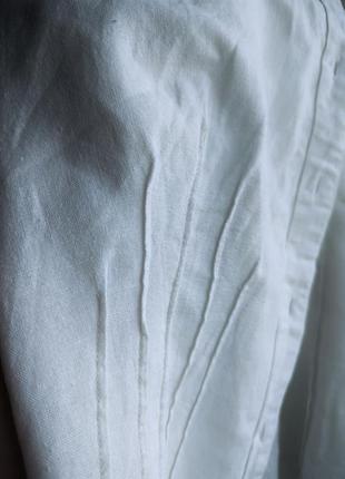 Сорочка льон бавовна біла з коротким рукавом l5 фото
