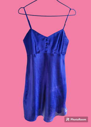 Фиолетовое как шелковое мини платье в бельевом стиле слип1 фото
