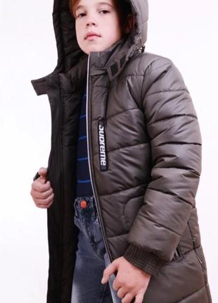 Зимова куртка-пальто на хлопчика4 фото