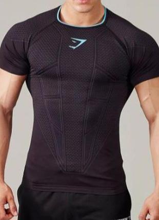 Компресійна футболка gymshark onyx imperial seamless v1 shirt