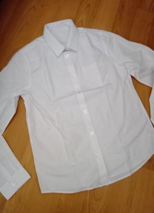Новая белая бренд f&f рубашка подростковая школьная нарядная
