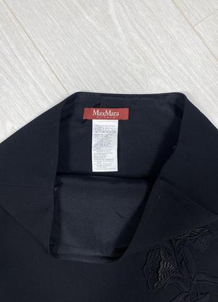 Max mara studio юбка мини короткая с кружевом шерстяная шерстяная на запах черная4 фото