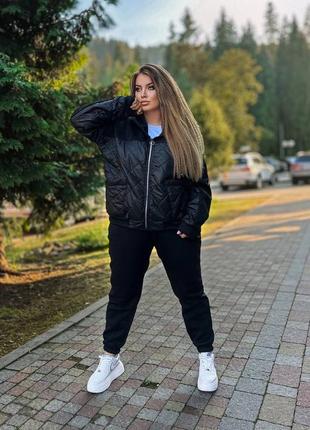 Теплый костюм на флисе с плащевкой💣