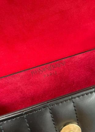 Женская сумка ив сен лоран yves saint laurent kate box black/gold кросс боди4 фото
