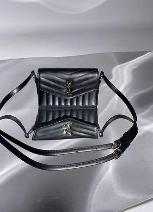 Женская сумка ив сен лоран yves saint laurent kate box black/gold кросс боди6 фото