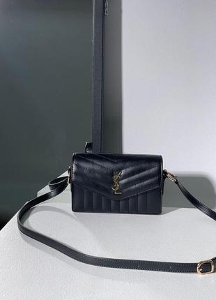 Женская сумка ив сен лоран yves saint laurent kate box black/gold кросс боди3 фото