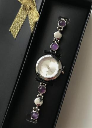 Наручные часы с камнями аметист synthia watch amethyst2 фото