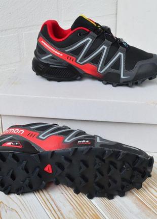 Salomon speedcross 3 кроссовки мужские нубук саломон черные с красным осенним топ качество5 фото