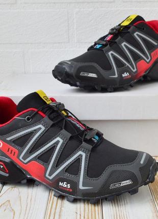 Salomon speedcross 3 кроссовки мужские нубук саломон черные с красным осенним топ качество3 фото