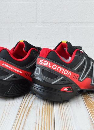 Salomon speedcross 3 кроссовки мужские нубук саломон черные с красным осенним топ качество8 фото