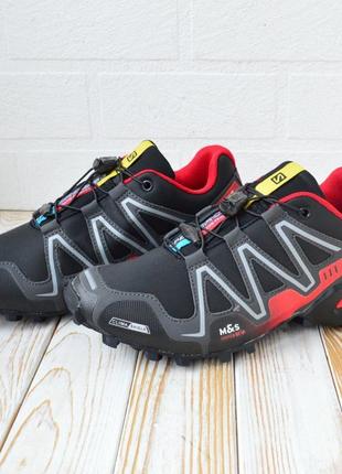 Salomon speedcross 3 кроссовки мужские нубук саломон черные с красным осенним топ качество2 фото