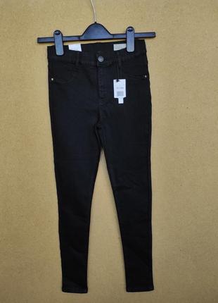 Зауженные стрейтчевые черные джинсы скини denim co р. 10-11 лет2 фото