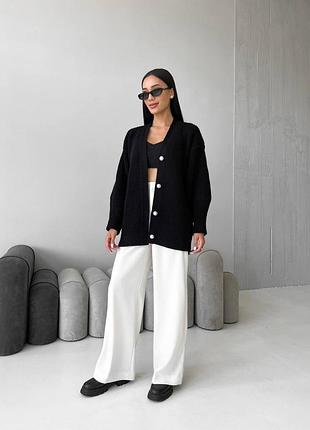 В'язаний оверсайз кардиган у стилі old money  🍂 подовжений светр на ґудзиках