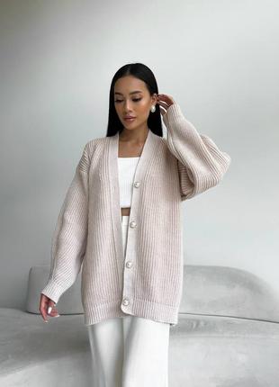 Вязаный оверсайз кардиган в стиле old money  🍂 удлиненный свитер на пуговицах