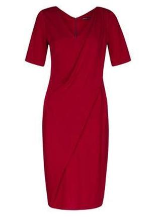 Фирменное базовое яркое красное  платье миди супер утягивающий ефект marks & spencer10 фото