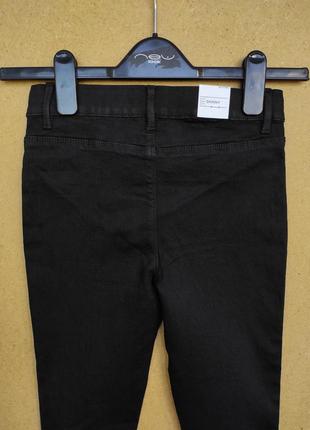 Зауженные стрейтчевые черные джинсы скини denim co р. 10-11 лет7 фото