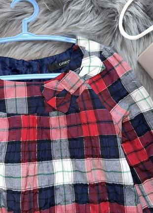 Стильная невероятная модная блузка в клетку с милым бантиком для девочки 5/6р george3 фото
