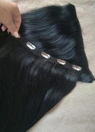 Натуральне слов'янське волосся на заколках