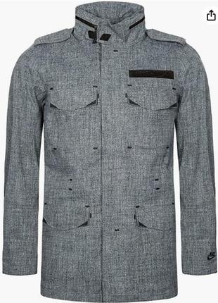 Куртка, ветровка nike sportswear military jacket adult large gray full zip hooded1 фото