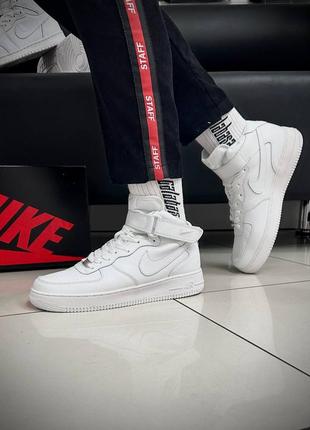 Мужские кроссовки белые найк высокие nike air force8 фото