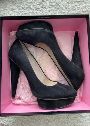 Черные замшевые туфли на каблуке steve madden р.40 (10 us)8 фото