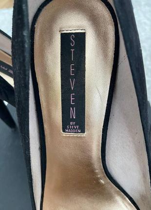 Черные замшевые туфли на каблуке steve madden р.40 (10 us)3 фото