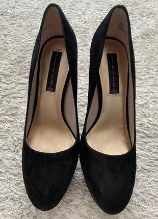 Черные замшевые туфли на каблуке steve madden р.40 (10 us)