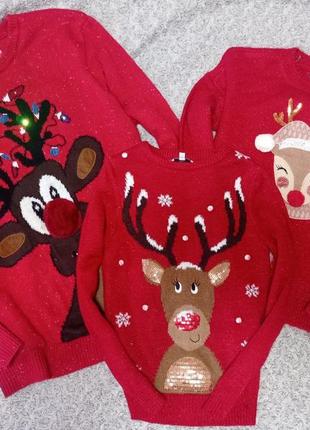 Новогодний свитер family look с оленями, олень.1 фото