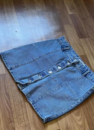 Джинсовая юбка pull &amp; bear 28 размер (м), юбка джинсовая1 фото
