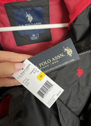 Новая ветровка us polo assn черная оригинал uspa м-л куртка m-l association7 фото