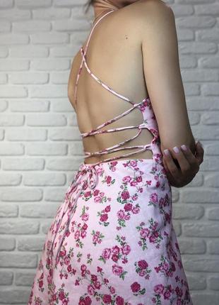 Шикарна нова лляна сукня zara з відкритою спинкою. платье с открытой спиной1 фото