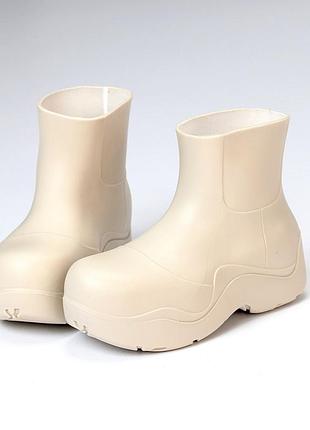 Ботинки деми осень резина сапоги бежевые челси