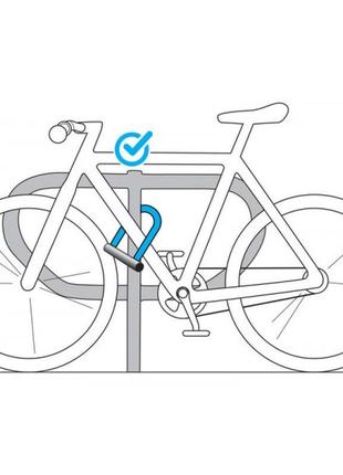 Велосипедний замок d-образний (велозамок) elops 980г довжина 15 см оцінка безпеки 8 чорний5 фото